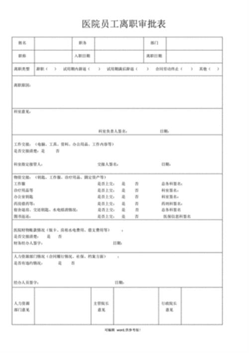 医院辞职流程