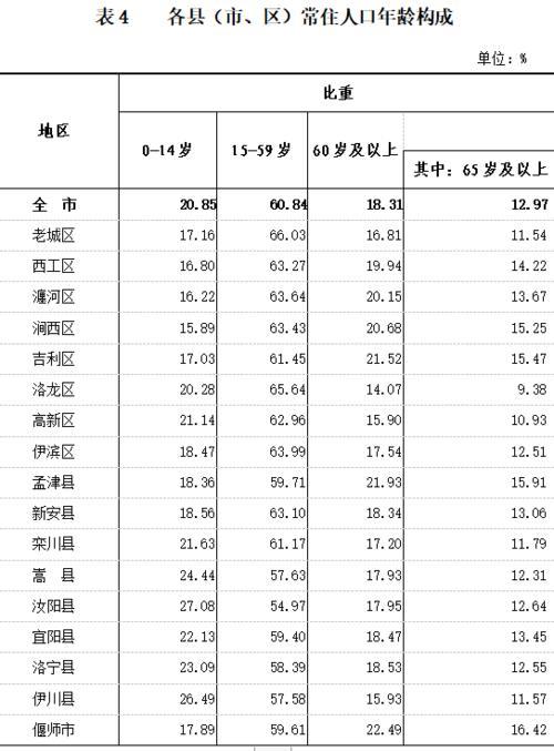 洛阳市中心城区人口