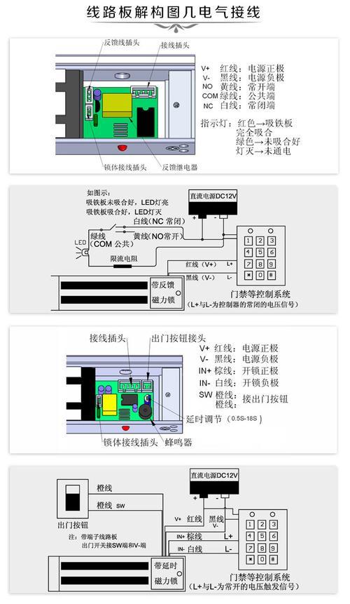 问下磁力锁是怎么接线的