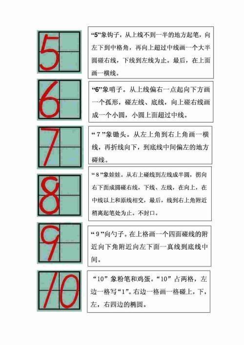 数字4在田字格的写法