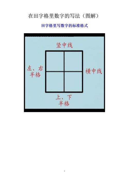 正字田字格笔画