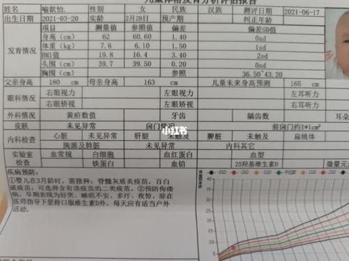 四个月宝宝体检标准对照表