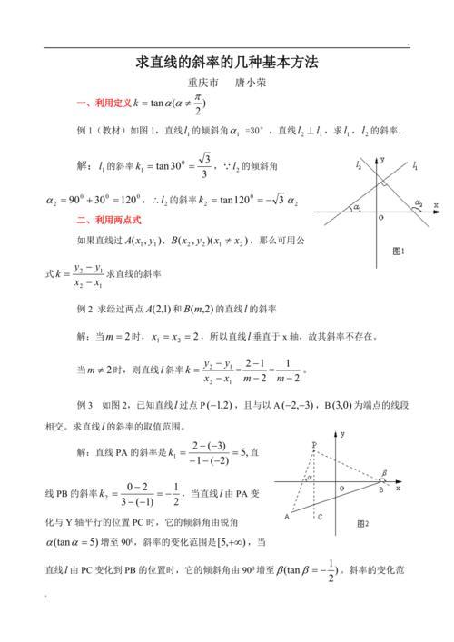 斜率K的公式