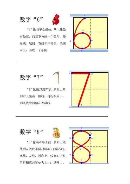 数字8的顺序写法